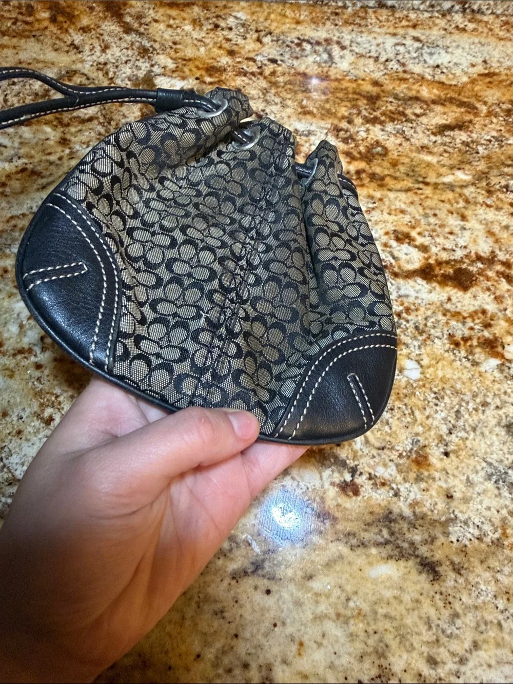 Coach vtg Signature Drawstring pouch